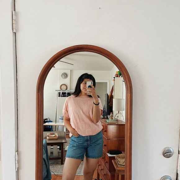 CA Vintage 70s Seashell Knit Short Sleeve Sweater Size M-XL Hedy Knits - Picture 2 of 7